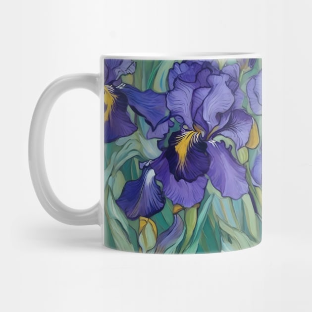 Purple irises pattern after Vincent van Gogh by craftydesigns